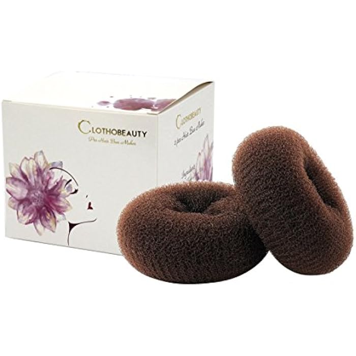 CLOTHOBEAUTY 2-Piece Extra Large Size Hair Bun Donut Maker, Ring Style Chignon Buns Maker (4.3 in. For Thick & Long Hair) - Brown - Image 4